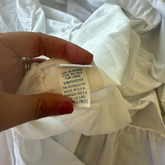 White tiered vintage baby christening baptismal gown with lace- 6mo - Picture 6 of 7